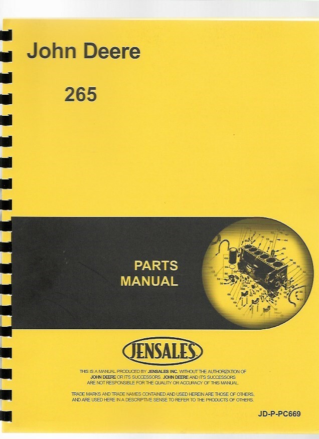 John Deere 265 Landscape Seeder Attachment Parts Manual Catalog PC669