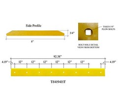 T84194 Backhoe Loader Cutting Edge w Bolts, fits many John Deere, 3/4″x8″x92.38″