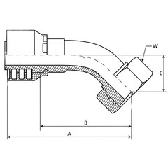 S.1341404 Parker Metric Hose Fitting 1/4” x M14 x 1.5 Female 135° 1C443-8-4