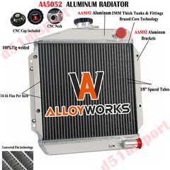 3 Row Aluminum Radiator for Yanmar 3TNE74 Diesel Silver 119621-44500