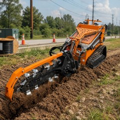 Landhonor 8in Mini Trencher Ditch Digger 9-15 GPM Skid Attachment for Toro Dingo