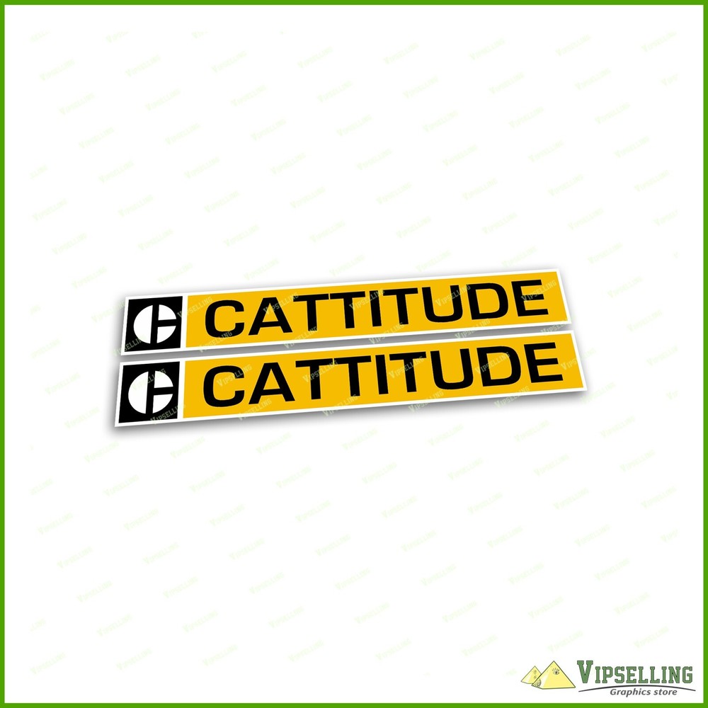 Super Upgrade Cattitude Laminated Decals Set Vinyl Set 12″