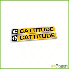 Super Upgrade Cattitude Laminated Decals Set Vinyl Set 12″