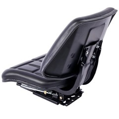 Tractor Seat w/ Backrest Black Slide Track Steel/PVC Compact Mower Black