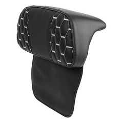 Chopped Tour Trunk Backrest Pad Sissy Bar Harley Touring 14-23 Black Stitching