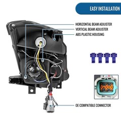 2003-2005 Nissan 350Z LED Dual Halo Halogen Projector Headlights Black Smoke