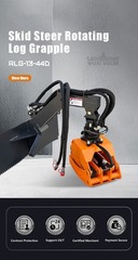 Wolfequip 360° Rotating Log Grapple Hydraulic Skid Steer Grapple Heavy Duty 44in