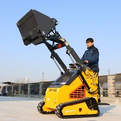New 24HP Mini Skid Steer Loader 4-in-1 Bucket 3-Stage Pump Hydraulic System