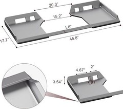3/8″ Thick Quick Tach Mount Plate Steel Skid Steer Attachment Plate for Tractors