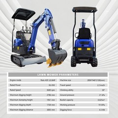 Free delivery unloading. 1-ton mini excavator, 13.5hp EPA engine, 6 accessories