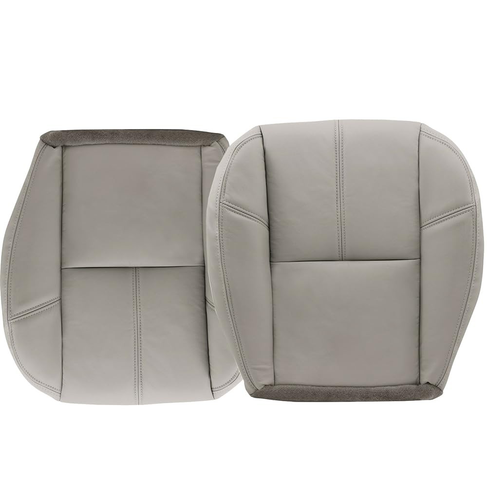 Gray Leather Replacement Seat Cover Bottom Driver Passenger 07-14 Chevy GMC 1500