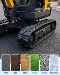 2 Pack 180x60x35 Tear-Resistant Rubber Tracks for Mini Excavator Replacement