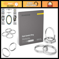 Hubcentric Rings 60.1mm ID to 64.1mm OD – Silver Aluminum Hub Rings (Pack of 4)