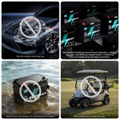 12V 100Ah LiFePO4 Lithium Battery Mini Deep Cycle for Solar RV Trolling Motor