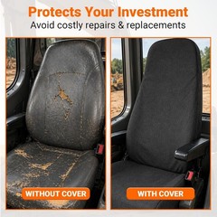 Made in USA – Tractor Backhoe Loader Heavy Equipment Low Back Seat Cover – 20…