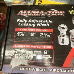 Uriah Products Aluma-Tow Adjustable Aluminum Ball Mount, 6in. Drop, 3 sizes