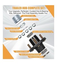 Saree 2 Sets 3500Lbs Trailer Hub Kit 5 Bolt 4.5″, 5 Lug Trailer Hub Fit 1-1/16″