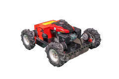 Remote-controlled gasoline lawn mower, suitable for backyards and outdoors.