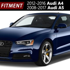Yellow Black Logo Aluminum Brake Caliper Covers 2008-2017 Audi A5 Front Rear Kit