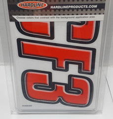 Hardline Products Red/Black Boats & PWC 3″ Registration Number Kit REBLK800