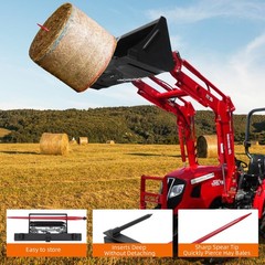 39/49″ Heavy-Duty Hay Spear Attachment 4000 Lbs Universal for Skid Steer Tractor