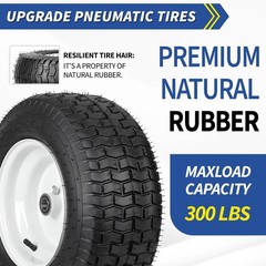 GICOOL 16×6.50-8 Riding Lawn Mower Rubber Tire and Wheel, 2 16×6.50-8″, gray
