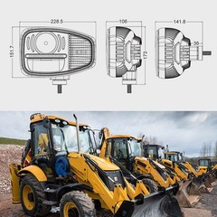 LED Headlight 11170059 11170060 For Volvo L110E L120E L60E L70E L90E JCB Fastrac
