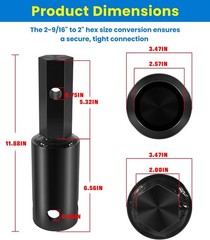 Auger Adapter Conversion 2-9/16 inch female Round to 2 inches Male Round