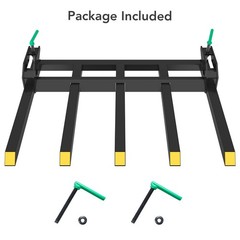 Clamp On Debris Forks 48″ Bucket, 2500 lbs Capacity Heavy Duty Clamp On Palle…