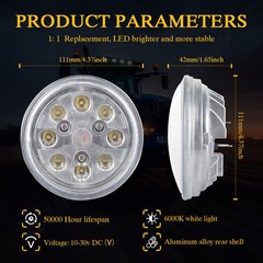 Farm Equipment LED Work Lights 4x 50W for Tractor Replace RE336111 6000-6500K