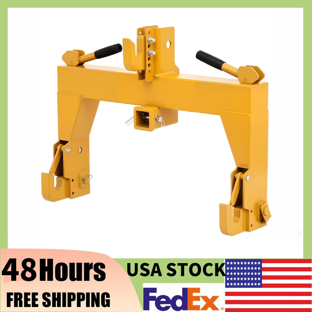 3 Point Quick Hitch w/2″ Receiver for CAT 1 Tractors 3000LBS W/Adjustable Bolt
