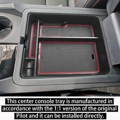 Center Console Organizer Compatible with 2023 2024 Vehicles, Access Color: Red