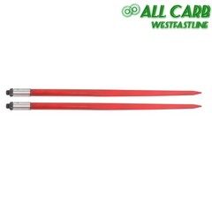2 Pack Hay Bale Spear 49″ 4500 lbs Capacity Spike Fork For Tractors Loaders Red