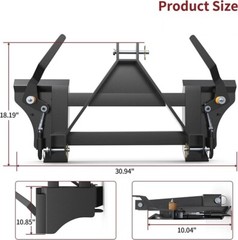 Quick Tach Conversion Adapter 2200lbs Fits 3Pt Cat 1 Tractor -High Quality