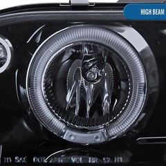 1993-1997 Toyota Corolla LED Dual Rims Projector Headlights Black Smoke Pair
