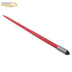 Hay Spear Attachment 49″ 3000 Lbs Capacity Red Bale Fork W/ 2 Stabilizer Spears