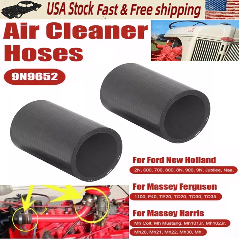 2PCS 9N9652 Air Cleaner Tube Hoses Fit Ford Tractor 9N 2N 8N NAA 600 700 800 900