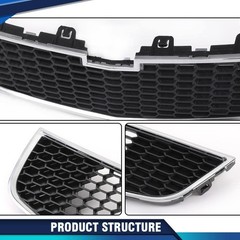 Chevy Cruze Front Grille 2011-2014 PIT66 Compatible Upper Lower Bumper Trim