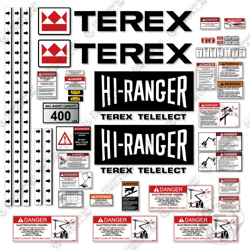 Fits TEREX TL41M Decal Kit Hi-Ranger Telescopic Aerial Device – 7 YEAR 3M VINYL!